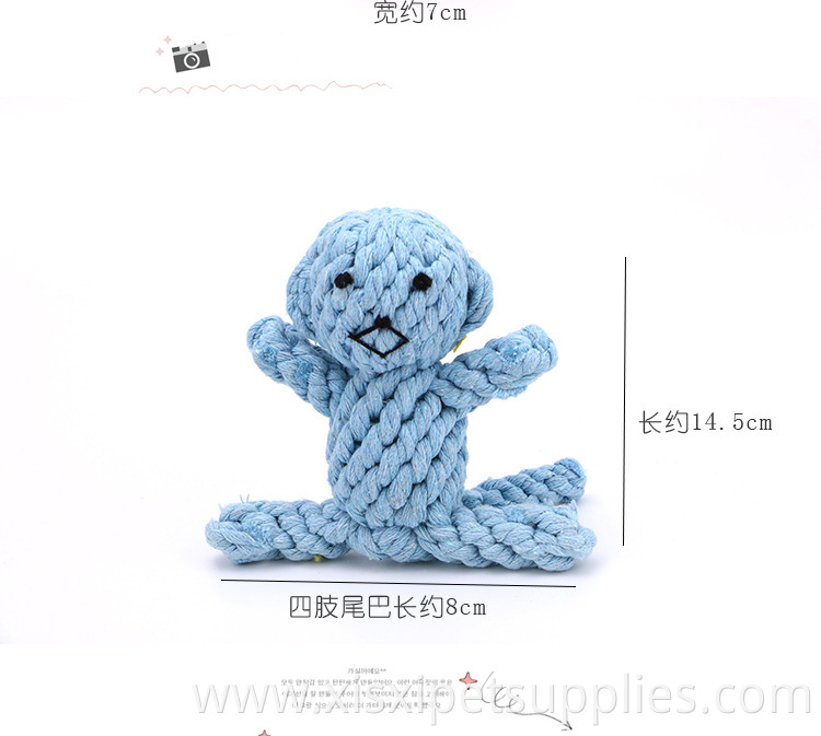 animal shape cotton rope dog chew cleaning teeth toy for pet
